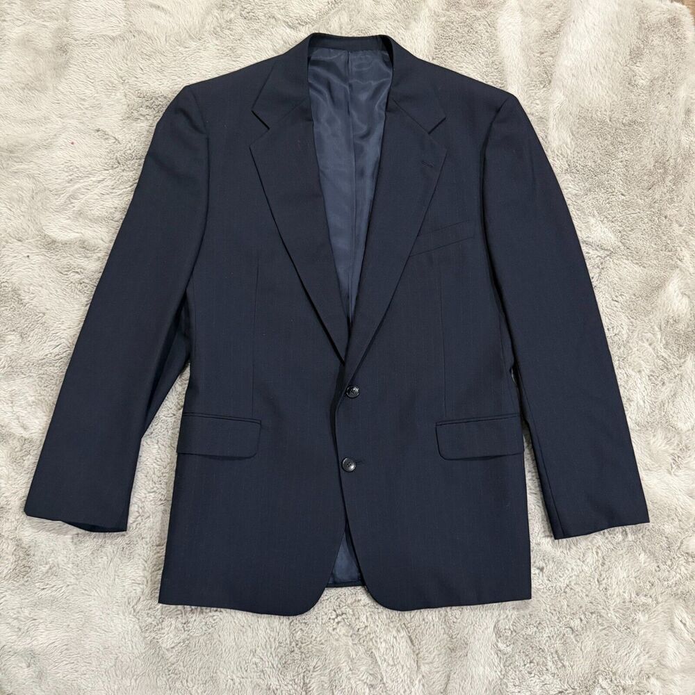 Ungaro Uomo Paris 100% Wool Blazer Jacket Men’s Size 44L Made in USA Dark Navy‎
